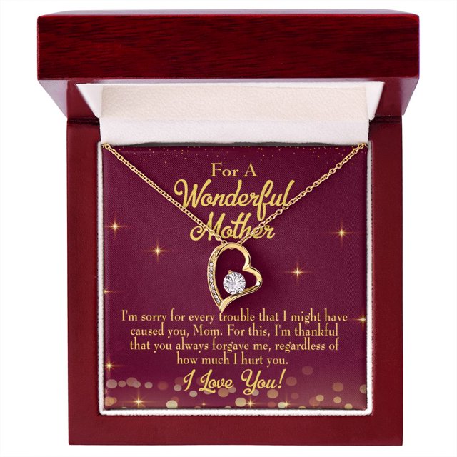 À Maman Désolée Maman pour Toujours Collier w Message Card