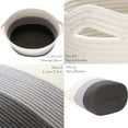thumbnail image 5 of Sea Team Oval Cotton Rope Woven Storage Basket with Handles, 16 x 13 inches, White & Grey, 5 of 6