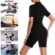 thumbnail image 4 of Traje de Manga Corta para Mujeres Sudoroso Cuerpo con Cintura con Cremallera Alta Elasticidad Cintura Cinching Y Cadera Levantamiento Yoga Conjunto Moda Casual, 4 of 6