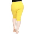thumbnail image 3 of Stretch Is Comfort Women's Cotton Knee Length Leggings Yellow 3X, 3 of 6