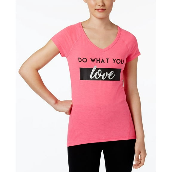 Ideology Womens Empowerment Graphic T-Shirt,Molten Pink,XX-Large