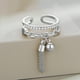 thumbnail image 4 of Anillos para mujer, regalos para mujer, anillos abiertos de circonita para mujer, color dorado, acero inoxidable, anillo de compromiso femenino, joyería de boda, regalo de cumpleaños, una botella, 4 of 5