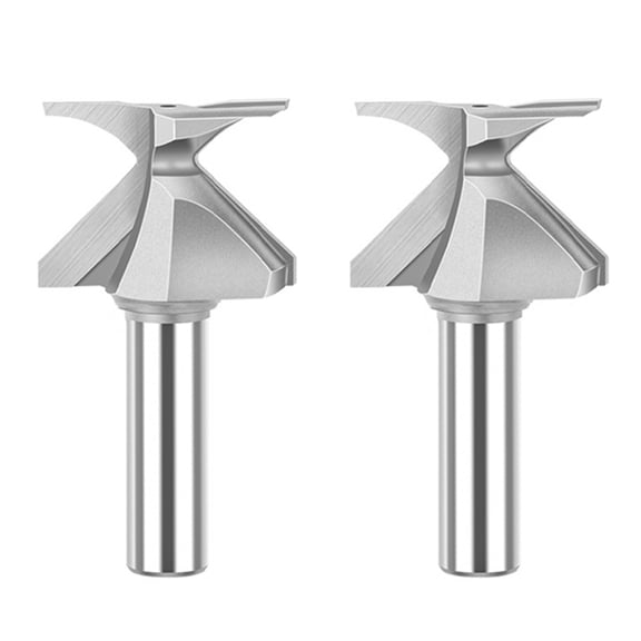 2X R18/R30 1/2-Inch Shank Woodworking Router Bit Double Flute Router Bits Milling Cutter for Wood Hand Tools D,2x Woodworking Router Bit,Photo Color