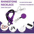 thumbnail image 4 of IFENG 4 Sets Rhinestone Lanyard Bling ID Card Holder Crystal Retractable Badge Reel Rhinestone Neck Lanyard Card Holder with Metal Clasp and Key Ring for Women Nurse Teacher, 4 Colors (Horizontal), 4 of 6