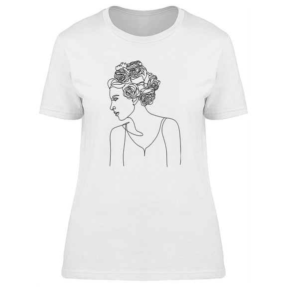 Flower Hairstyle T-Shirt Women -Image by Shutterstock, Female XX-Large