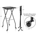 thumbnail image 6 of Saloniture Rolling Salon Coloring Tray - Folding Hair Stylist Color Cart with Drawer and Magnetic Bowls, Black, 6 of 7