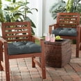 thumbnail image 2 of Greendale Home Fashions Tufted Outdoor 20'' x 20'' Seat Cushion, Set of 2, Carbon, 2 of 7