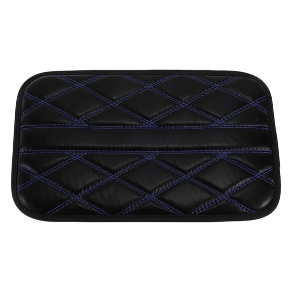 Unique Bargains Car Center Console Cover 12.20"x7.87"x0.79" Black Blue Nappa Leather