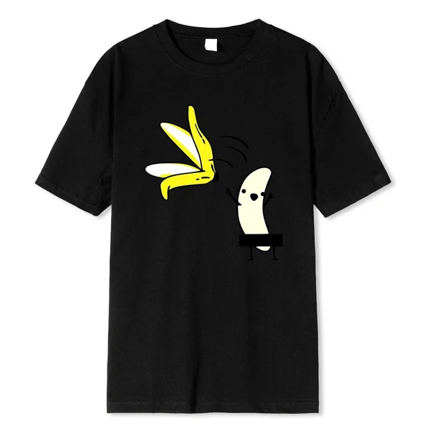 Camiseta con estampado divertido de plátano para hombre, estilo hipster, de verano, con broma y humor, de algodón suave, informal, ropa de calle