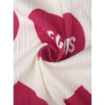 thumbnail image 5 of INSPIRE CHIC Womens Pajama Sets Ruffle Trim Cute Built-in Shelf Bra Button Down Tops with Shorts Sleepwear Lounge Sets S Red Heart, 5 of 6