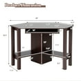 thumbnail image 5 of Topbuy Wooden Corner Computer Desk with Drawer Office Study Table Walnut, 5 of 9