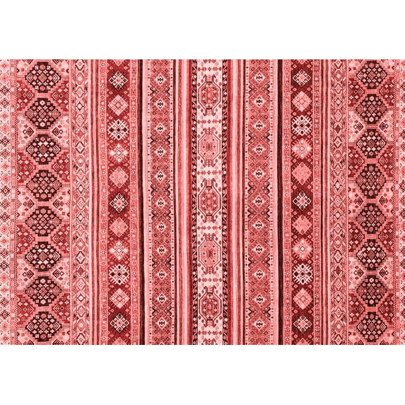 Ahgly Company Indoor Rectangle Abstract Red Modern Area Rugs, 3' x 5'