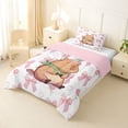 thumbnail image 2 of Erosebridal Kawaii Animals Capybara Twin Comforter Sets,Ribbon Bow Knot Print Bedding Set For Kids Girls ,Reversible Pink 2 Pieces, 2 of 7
