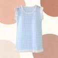 thumbnail image 4 of Favoffer Girls Kids Plaid Dress Summer Lace Collar Sleeveless Cute Princess Style for Daily Outdoor Vacation Party Events Sizes 6M-12Y, 4 of 5