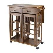 Winsome Wood Suzanne 3-Piece Kitchen Island Set, Multiple Finishes