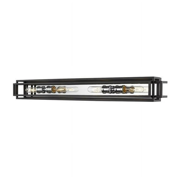 4 Light Vanity Frame Finish Black Chrome