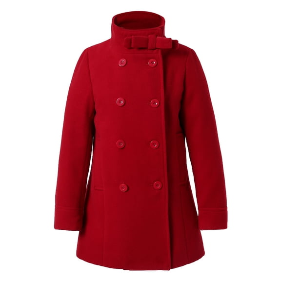Richie House Little Girls Dark Red Double-Breasted Stand Collar Jacket 4