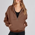 thumbnail image 7 of 3/4 Zip Pullover Womens，2023 Women's Quarter Zip Long Sleeve Sweatshirt Oversized Casual Fall Winter Fashion Hoodies Pullover Tops Blouses Tee Shirts, 7 of 7