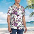 thumbnail image 6 of Uemuo Fairy Flower Printed Regular Fit Short Sleeve Casual Hawaiian Shirt for Men,Aloha shirt,Tropical shirt,Floral print shirt,Vacation Beach shirt-Large, 6 of 9