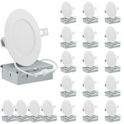 QPlus 4inch LED Recessed Lights, Aluminum Body, Warm White, Dimmable, 3000K, 20 Pack