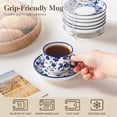 thumbnail image 5 of Malacasa Stackable Espresso Cups Set of 6, 4 oz Cappuccino Cups with Saucers and Rack, Coffee Mugs for Specialty Coffee Drinks, Latte and Tea, 5 of 9