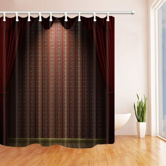 RYLABLUE The Mandala Curtains on Stage with Light Red Polyester Fabric Bathroom Shower Curtain 66x72 inches