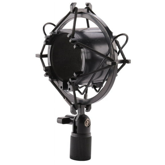 Universal 3KG Bearable Load Mic Microphone Shock Mount Clip Holder Stand Radio Studio Sound Recording Bracket Black Professional,1 * Microphone Shock Mount,Black