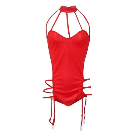 

sexy lingerie for women Womens Sexy Leather Underwear Lace Up Bodysuit Leather Lingerie