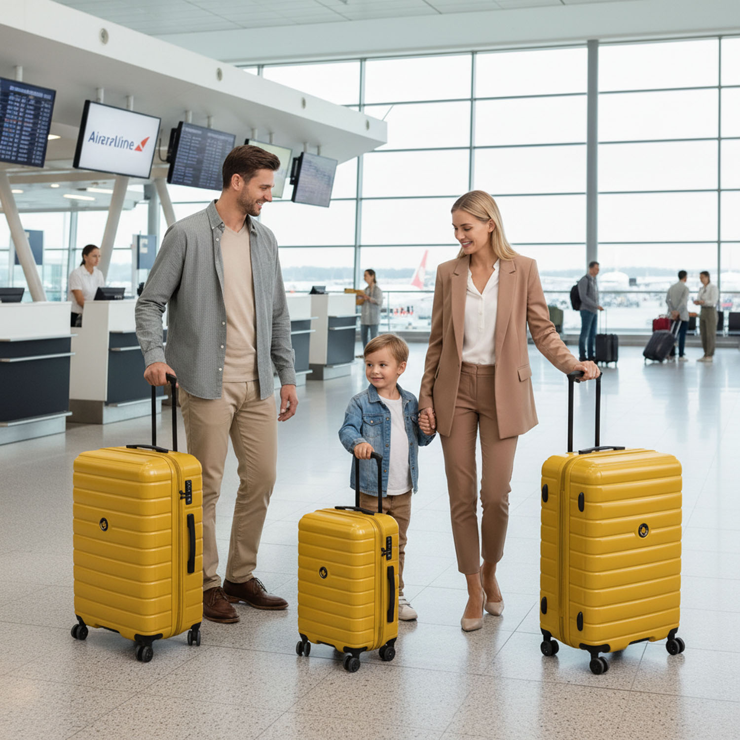 3 Piece Hardshell Luggage Set Expandable Hardside Suitcase with Spinner Wheels and TSA Lock, Lightweight Carry on and Checked Luggage 20" 25" 29", Yellow, LA13601