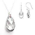 thumbnail image 1 of Juego de aretes y cadena con dije corte Pera ZVEZDA plata mexicana ley .925 cristal Swarovski, 1 of 4