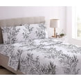 thumbnail image 2 of Spirit Linen Home - King Microfiber Foliage White/Black Sheet Set, 2 of 2