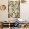 thumbnail image 2 of World Map Tapestry, Antique Design with Renaissance Figures Continents and Hemispheres Vintage Art, Wall Hanging for Bedroom Living Room Dorm Decor, 40W X 60L Inches, Multicolor, by Ambesonne, 2 of 5
