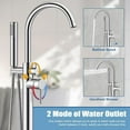 thumbnail image 3 of Freestanding Bathtub Faucet Tub Filler Mixer Chrome Floor Mount Bathroom Faucet, 3 of 10