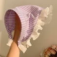 thumbnail image 1 of Nvzi Bufanda elegante, diadema triangular, bufanda de encaje, protector solar de verano, diadema fina y transpirable, diadema de moda, diadema de viento rural (morado), 1 of 1
