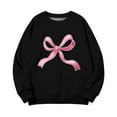 thumbnail image 6 of Girls' Valentine's Day Sweatshirt Long Sleeve Crew Neck Pullover Bow Print Festive Casual Top (1-12 Years), 6 of 7