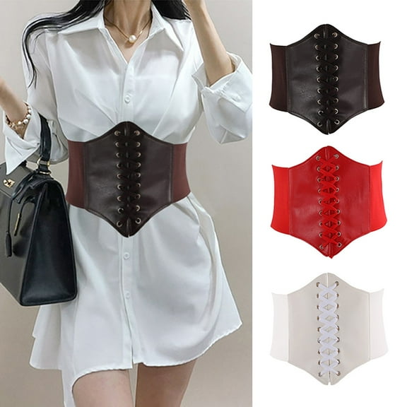 Baberdicy Elastic Corset Belt for Women – Vintage Wide Waist Cincher, Retro Bow-Knot, Hourglass Shape | Halloween, Cocktail, Streetwear | Terracotta, S-Xxl,Terracotta Fits All – Gift Ready