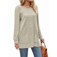 thumbnail image 2 of Long Sleeve Shirts for Women Long Sweaters with Pockets Tunic Tops Loose Fit L, 2 of 8