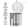 thumbnail image 3 of Oggi Jumbo 8" Stainless Steel Flour Clamp Canister - Airtight Food Storage Container Ideal for Kitchen & Pantry Storage of Flour or other Bulk, Dry Foods., 3 of 8