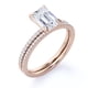thumbnail image 4 of JeenMata Anillo Nupcial con Engaste de 4 Puntas, Cuerpo Pavé de Talla Esmeralda de 1,5 Quilates, Engastado en Oro Rosa de 18 K sobre Plata, 4 of 6