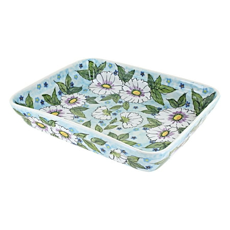 

Blue Rose Polish Pottery Sweet Devotion Rectangular Baker