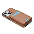 thumbnail image 6 of Compatible With iPhone 14 Plus Magnetic Detachable Wallet Case,PU Leather Back Flip Kickstand,[Compatible With Magsafe],With Card Slots,Shockproof Rugged Phone Case Cover,Brown, 6 of 10