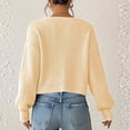 thumbnail image 6 of YueHuiYing Women's Casual Sweater Tops High V-Neck Long Sleeves Button Coat Jacket Knitted Blouse, 6 of 7