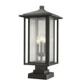 thumbnail image 3 of 3 Light Outdoor Square Pier Mount Lantern In Seaside Style 11 Inches Wide By 23.5 Inches High-Black Finish Z-Lite 554Phxls-Sqpm-Bk, 3 of 4