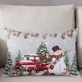 thumbnail image 3 of Grey Christmas Queen Size Pillow Cover, Pillowcase Protectors with Zipper, Breathable Decorative Throw Pillow Case Cover, Snowman Xmas Truck Balls Tree Pillow Shams for Couch Sofa 20x30Inch, 3 of 8