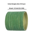 thumbnail image 3 of Efulgenz Indian Bangle Set Plain Velvet Bracelet Bangle Jewellery for Women (24 Pcs) Size-2.6, Green, 3 of 6