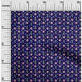 thumbnail image 2 of oneOone Cotton Poplin Twill Dark Blue Fabric Floral With Ikat Sewing Material Print Fabric By The Yard 56 Inch Wide, 2 of 4
