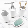 thumbnail image 2 of QZS Set 4 Pcs White Modern Bathroom Decor,Durable Bathroom Set,Plastic Soap Dispenser and Toothbrush Holder Set, Soap Dish and Mouthwash Cup, 2 of 6