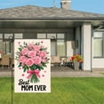 thumbnail image 3 of AMHNF Linen Garden Flag with Pink Roses and Best MOM EVER for Mother's Day Spring Summer Home Outdoor Garden Yard Door Decor 12x18 inch, 3 of 5