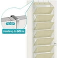 thumbnail image 6 of 10 Tier Clear Over The Door Shoe Organizer Storage, Deep Pockets Large Hanging Shoe Rack for Closet Door, Fit 20 Pairs Shoe Holder Hanger for Sneakers, Boots (Deep Beige), 6 of 7