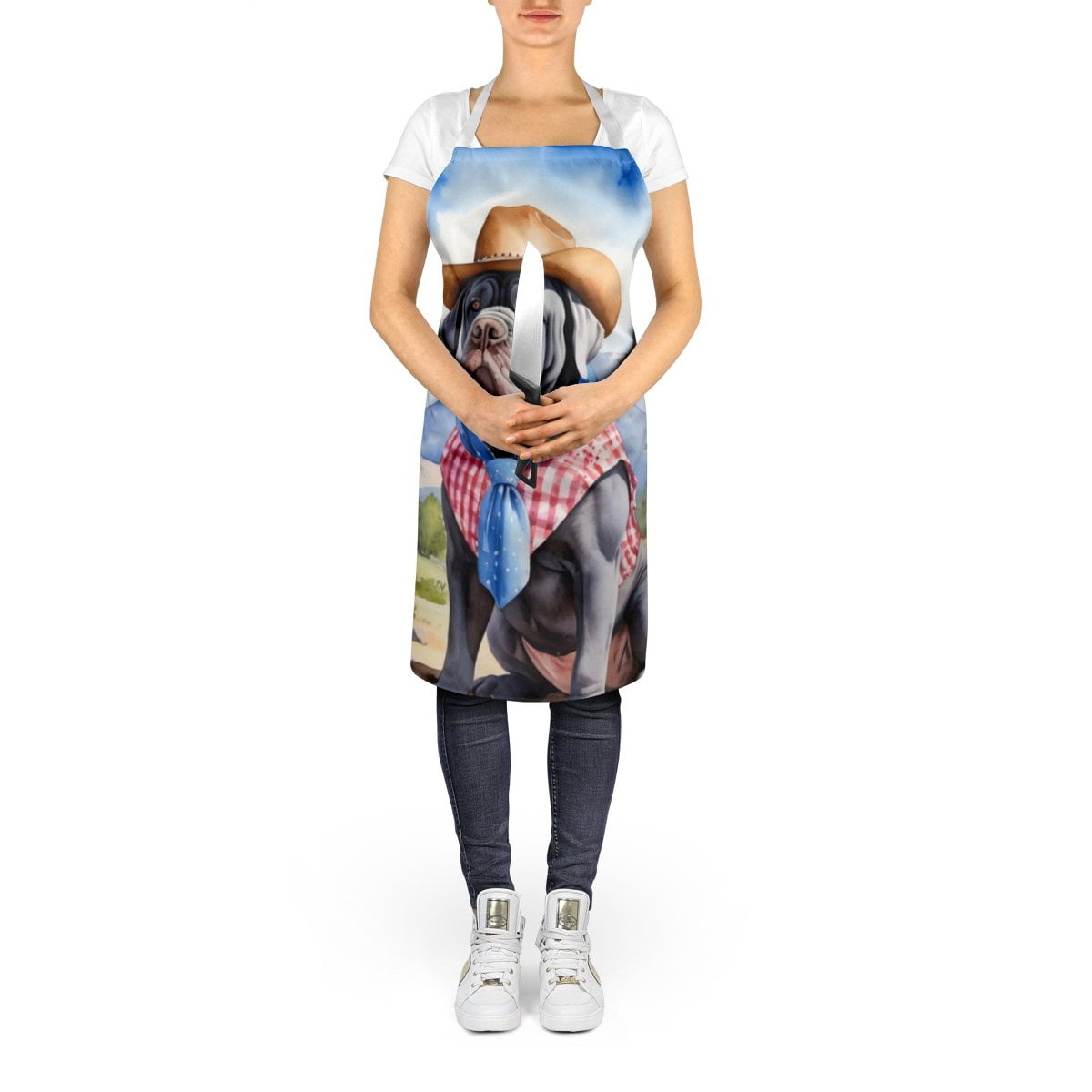 Neapolitan Mastiff Cowboy Welcome Apron 27 in x 30 in